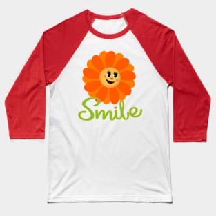 Old Time Vintage Smiling Flower Baseball T-Shirt